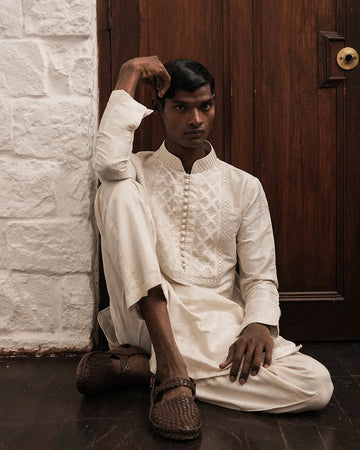 Pearl White Kurta Trouser
